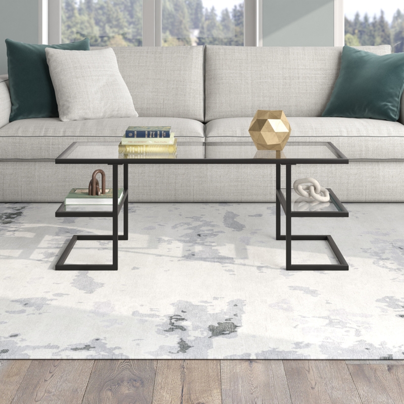 Contemporary Coffee Table with Floating Shelves