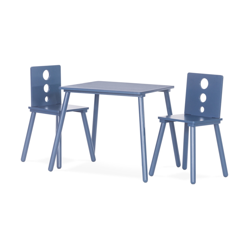Child's Wood Table and Chair Set with Circle Cut-Outs