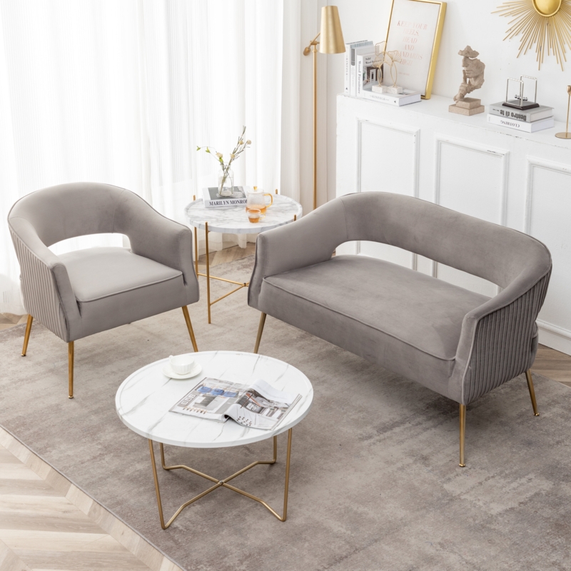 Modern Velvet Living Room Set