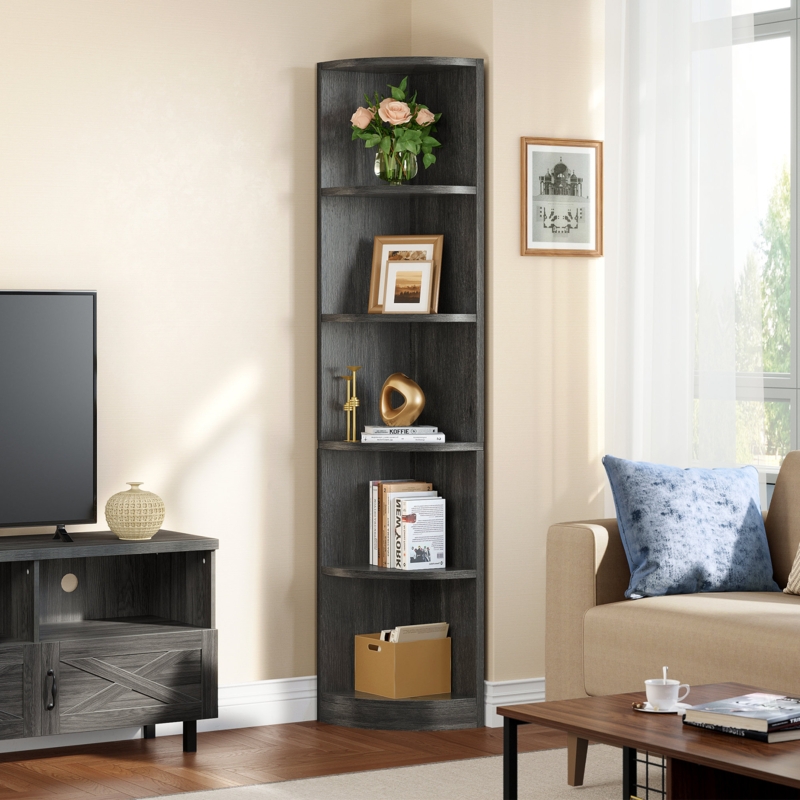 Corner Bookcase with Scalloped Shelves