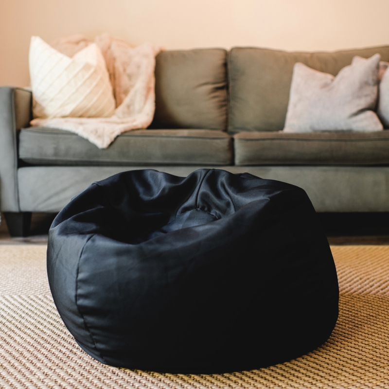 Peat Black Bean Bag Chair