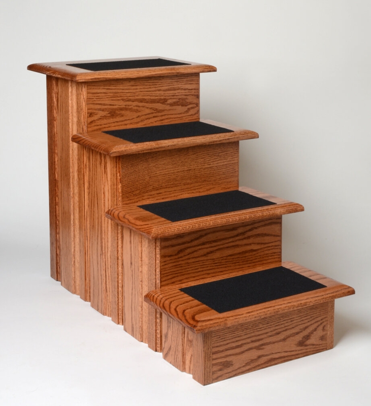 Solid Red Oak Dog Steps