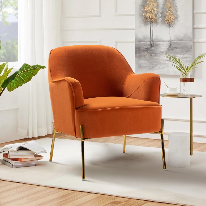 Modern Velvet Accent Armchair