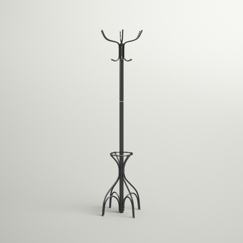 Metal Coat Rack with Umbrella Storage