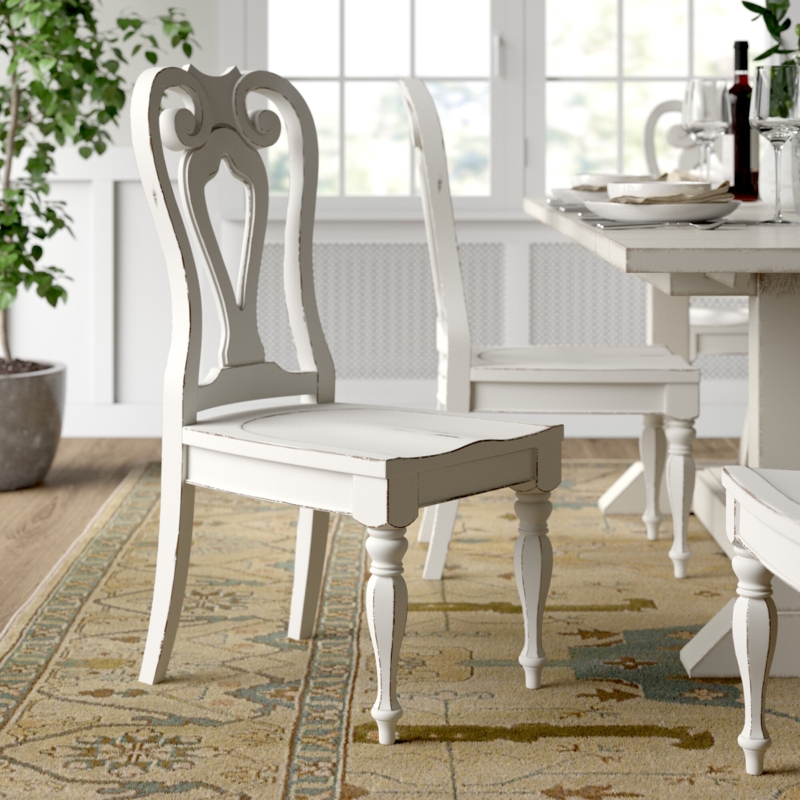 Antique White French Country Dining Chairs