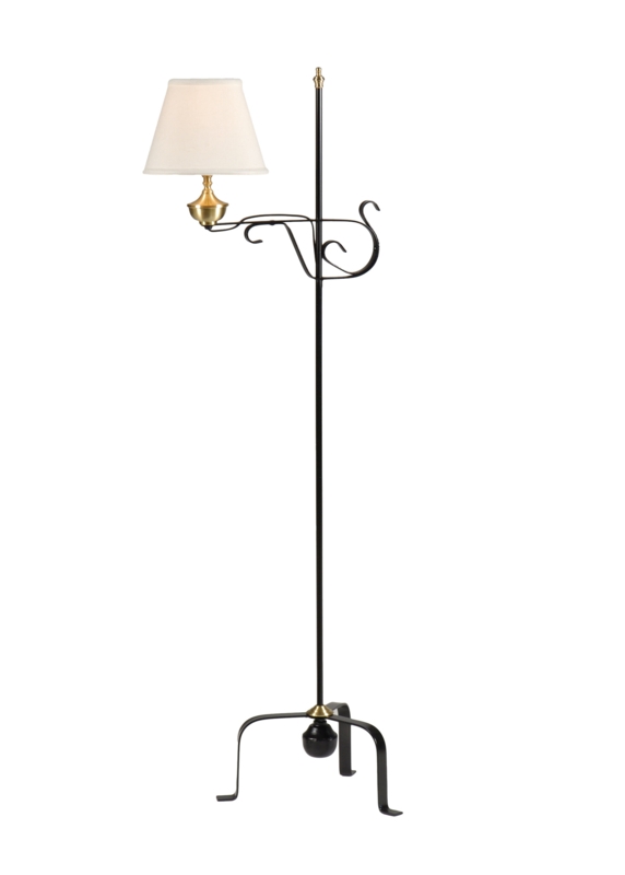 Colonial Floor Lamp with Scrolled Bridge