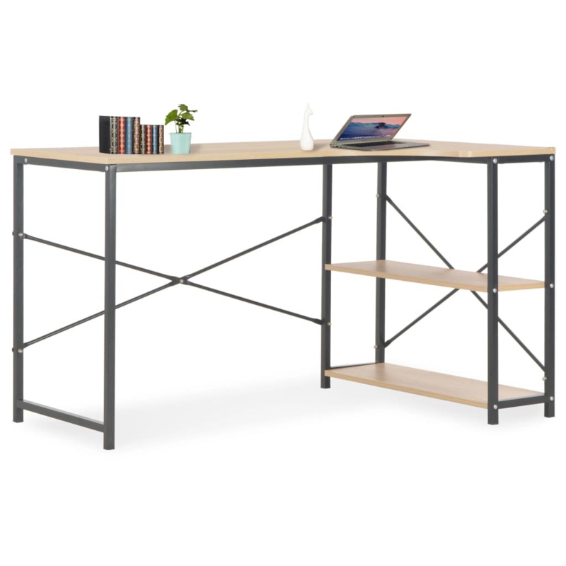 L-Shaped Computer Desk with Shelves