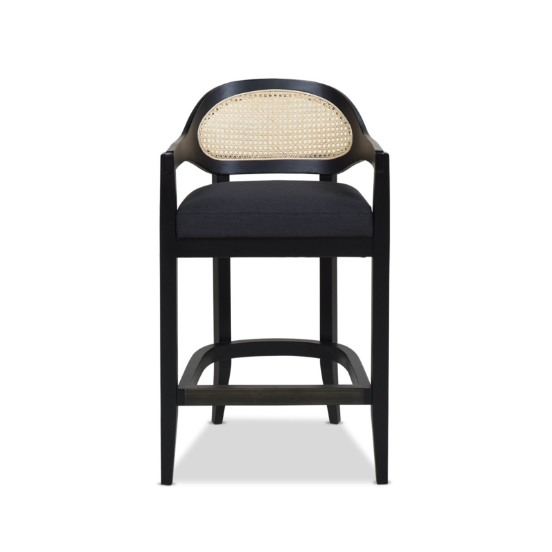 Curved Cane Back Barstool