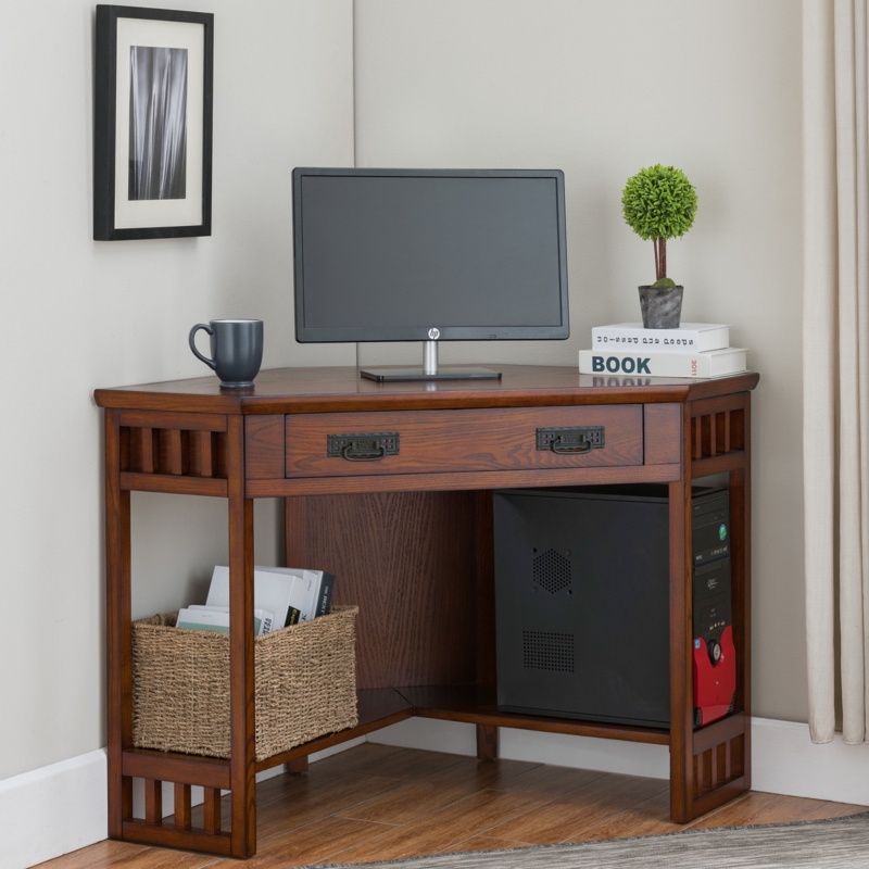 Corner Desk with Drop-Down Keyboard Drawer