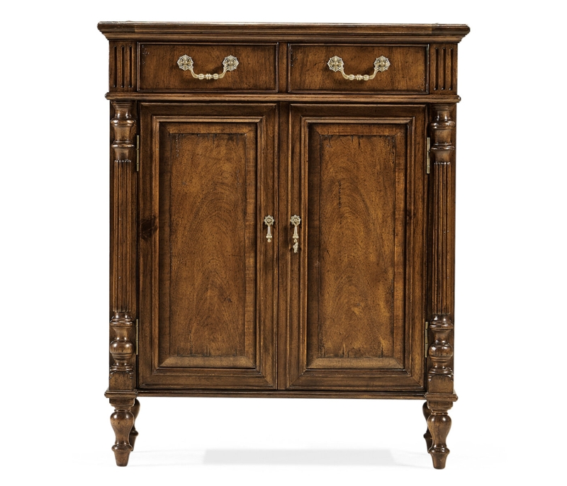 Narrow Planked Walnut Cabinet