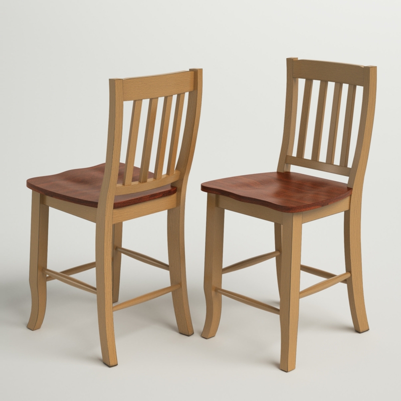 Traditional Rubberwood Bar Stools