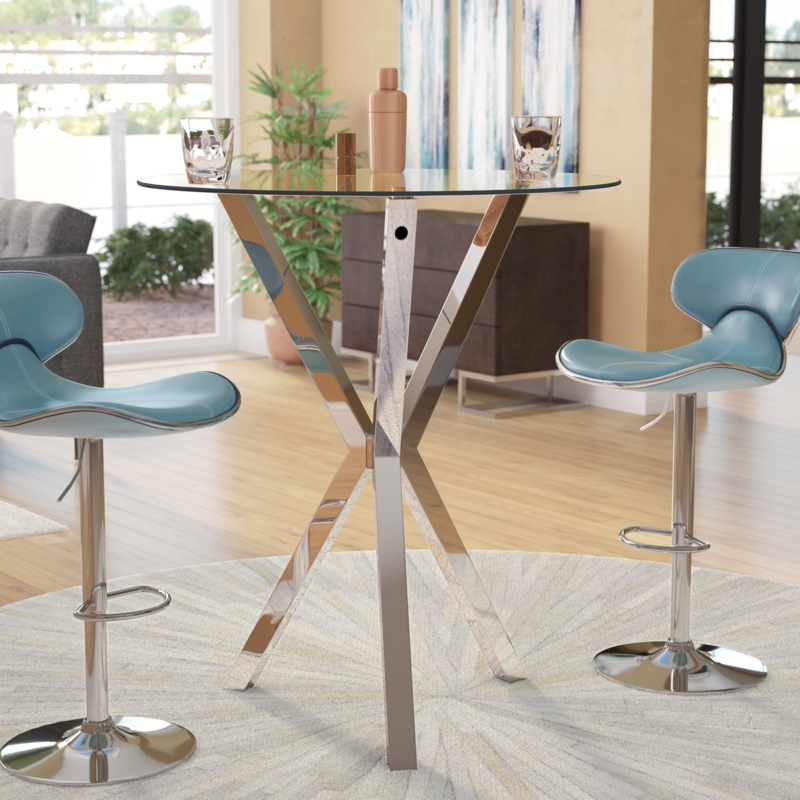 Ultramodern Pub Table with Glass Top