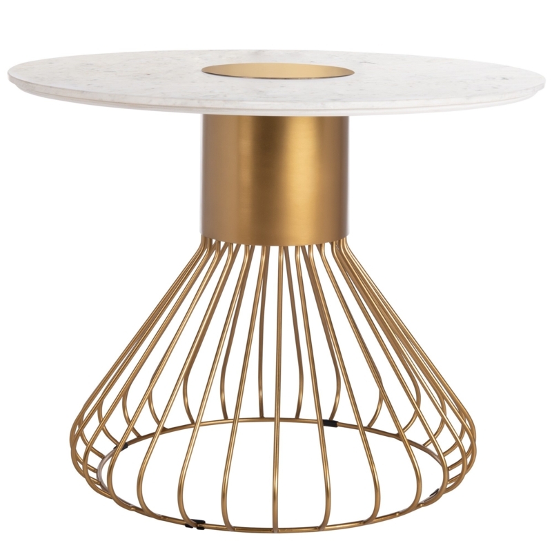 Marble Dining Table with Artistic Golden Base