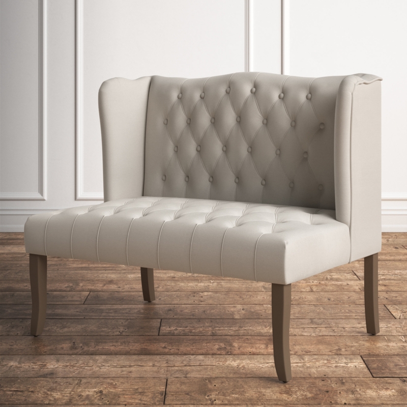 High-Back Winged Settee Loveseat