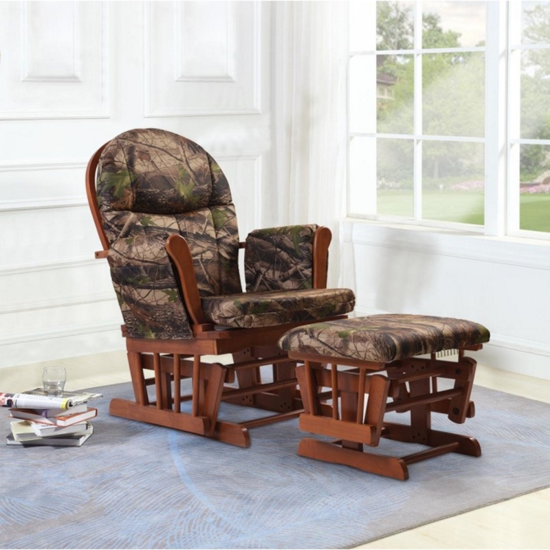 Cherry Hardwood Rocking Chair and Ottoman Set