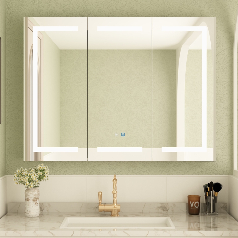 Hand-Sliding Sensor LED Mirror Medicine Cabinet