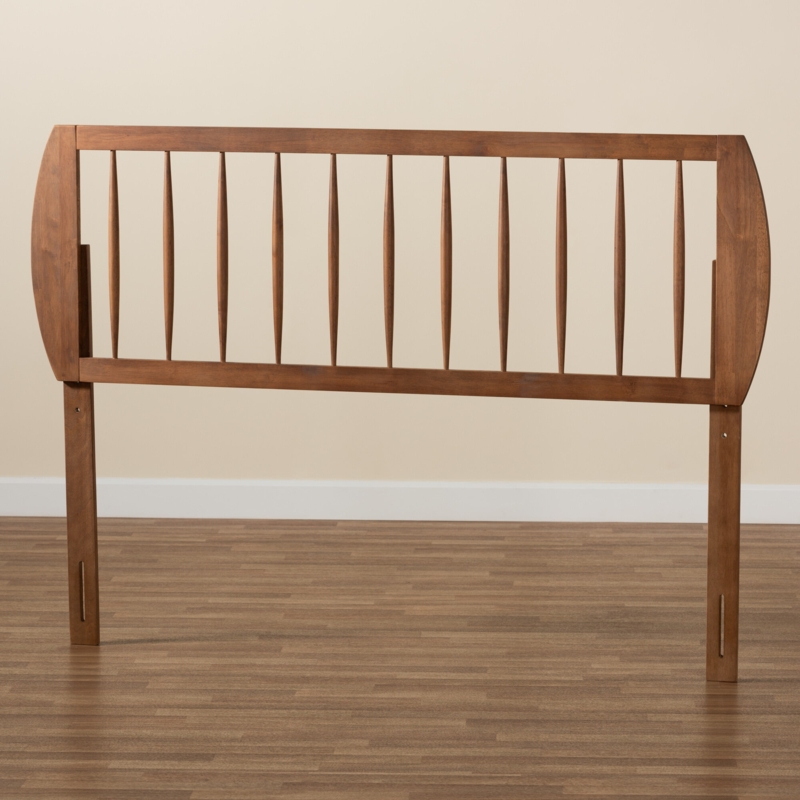 Natural Wood Spindle Design Headboard