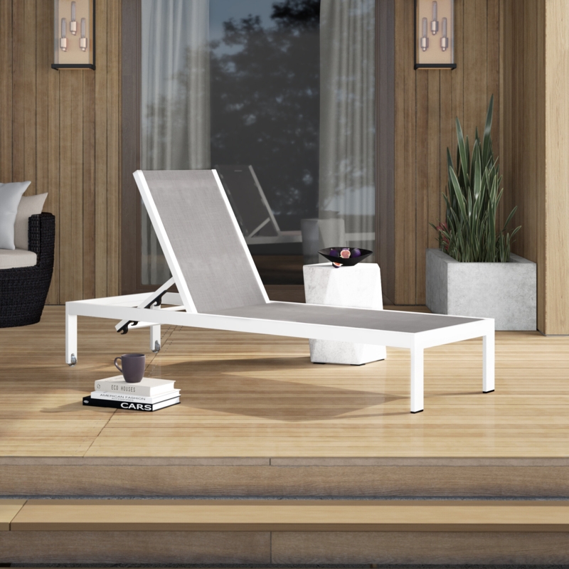 Reclining Chaise Lounge Chair with Wheels