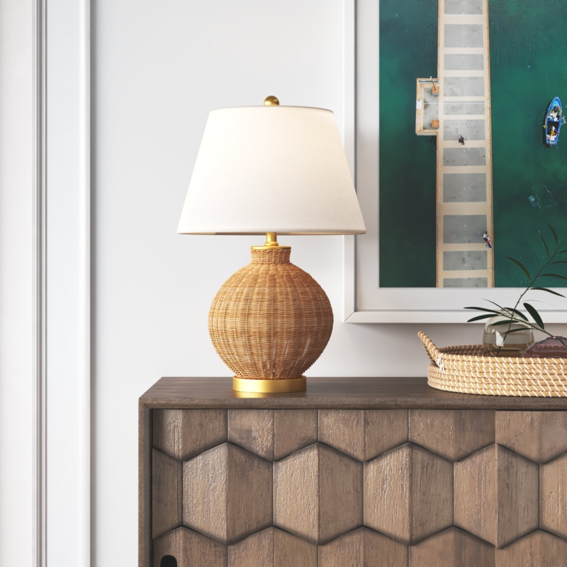 Wicker Table Lamp