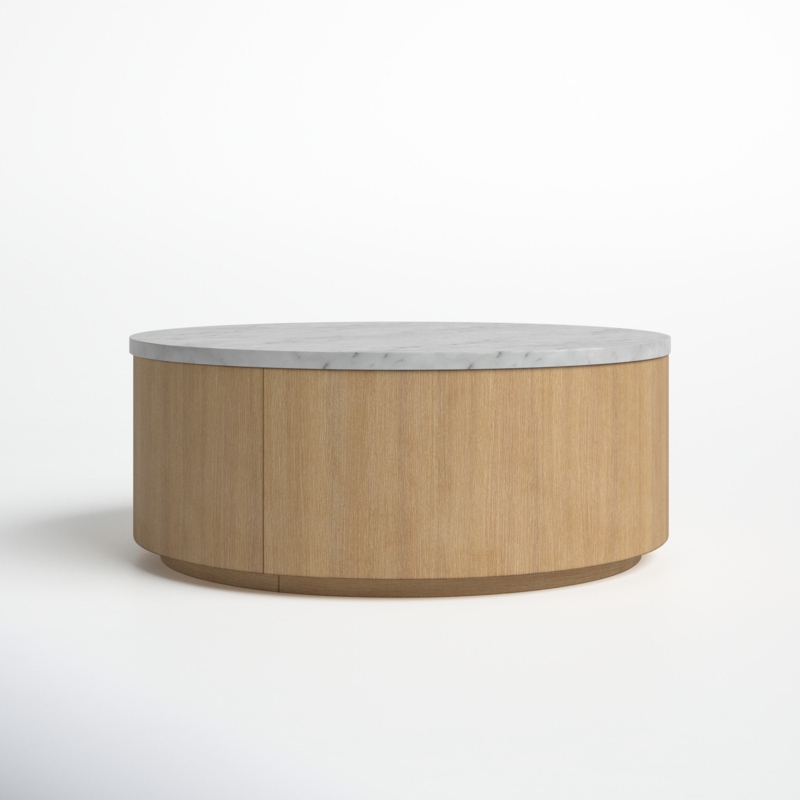 42" Round Marble Top Cocktail Table