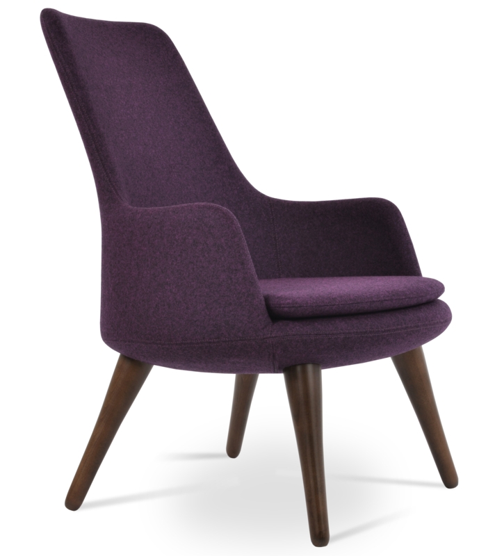 High Back Wood Lounge Chair