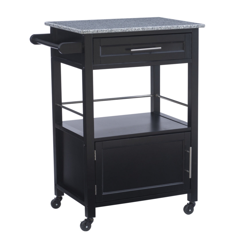 Granite Top Kitchen Cart with Storage