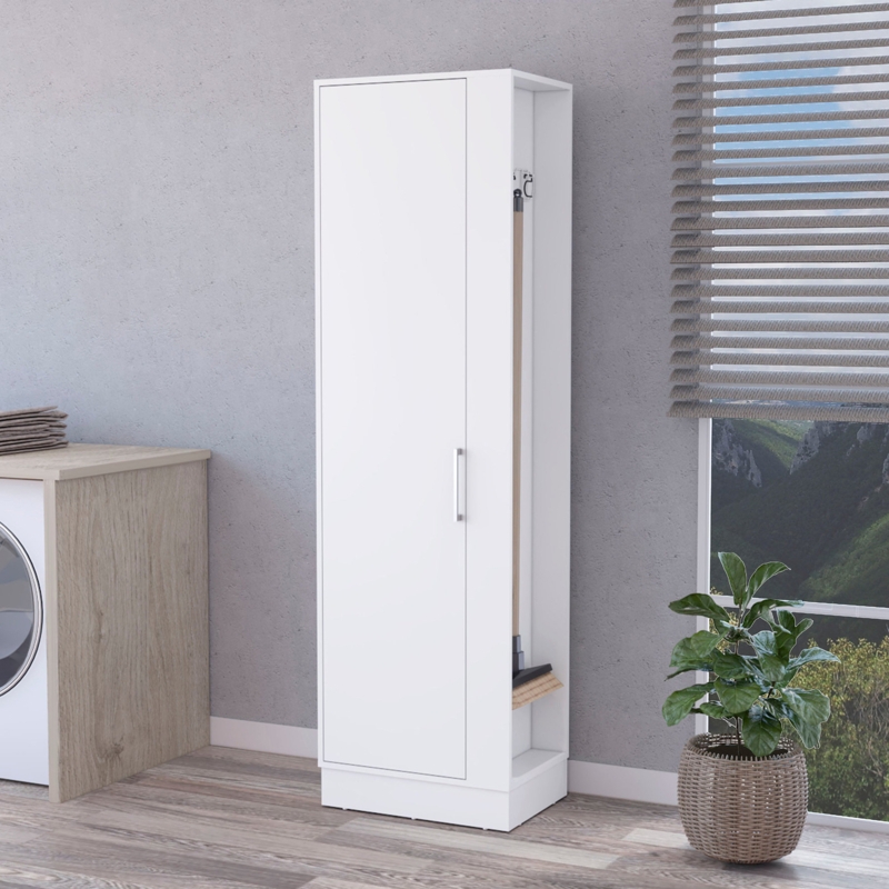 Slim Adaptable Cabinet with Broom Hangers