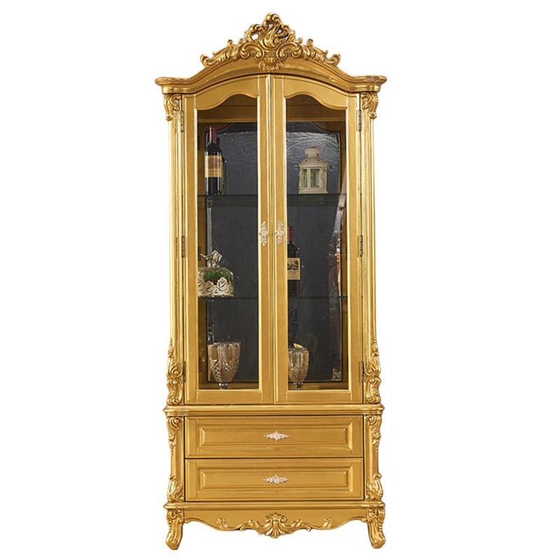 Reclaimed Pine Vitrine with French-Style Hardware