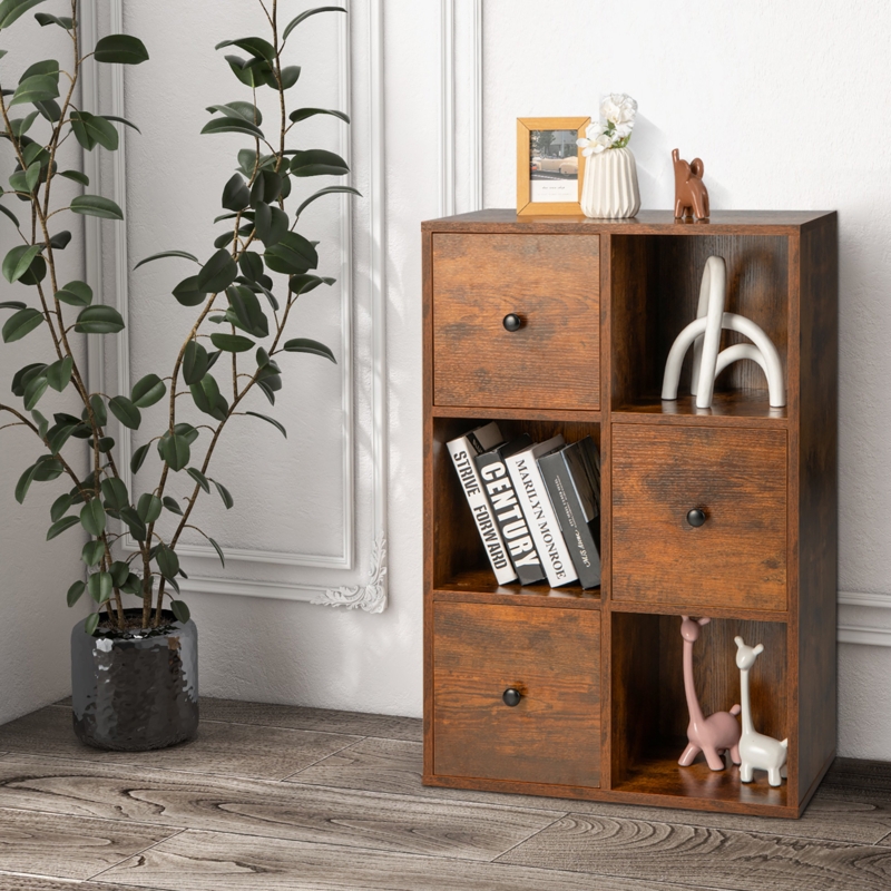 Large Capacity Bookcase with Drawers