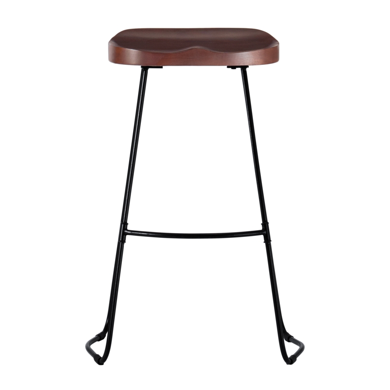 Mango Wood and Metal Bar Stool