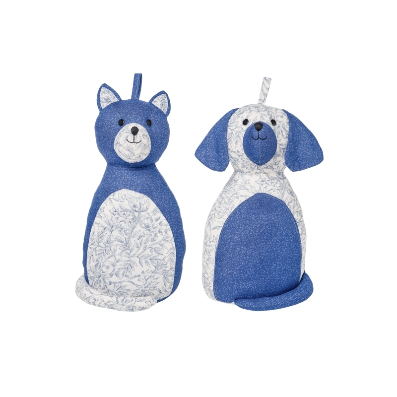Blue Dog & Cat Door Stop