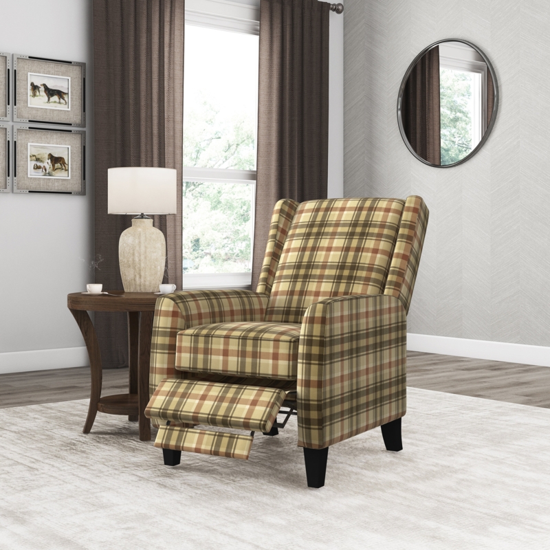 Coastal Farmhouse Wingback Recliner Chair