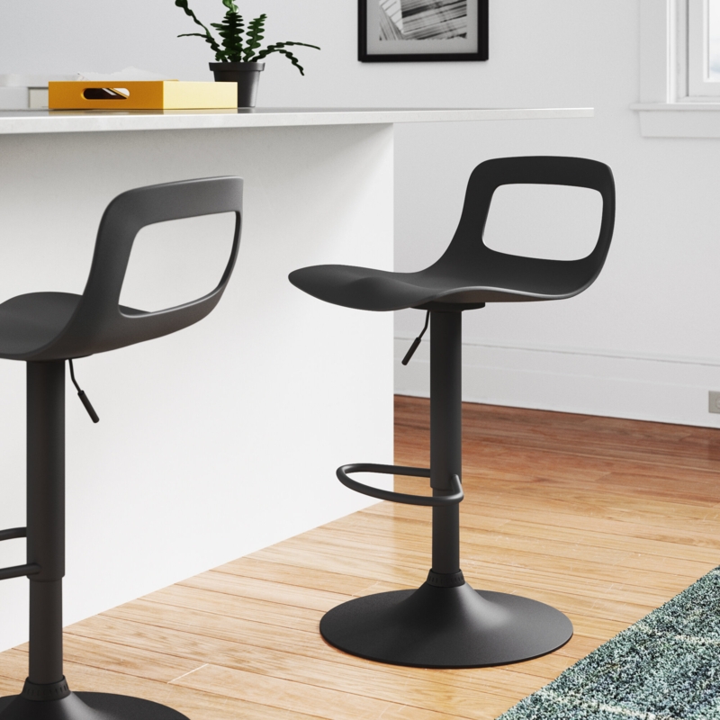 2-Piece Acrylic Bar Stool Set with Swivel Base