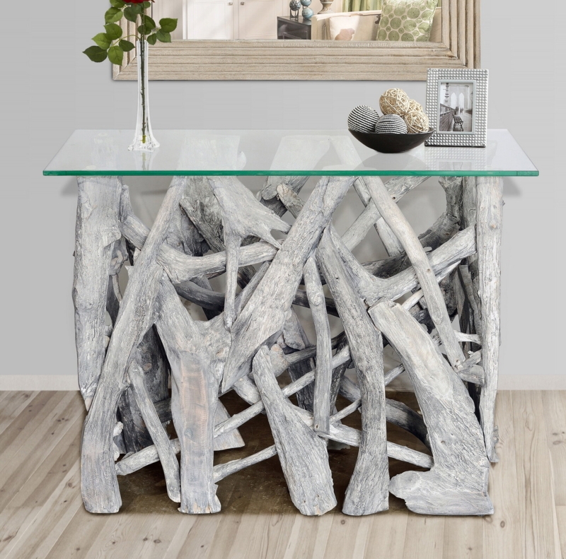 Natural Wood Console Table