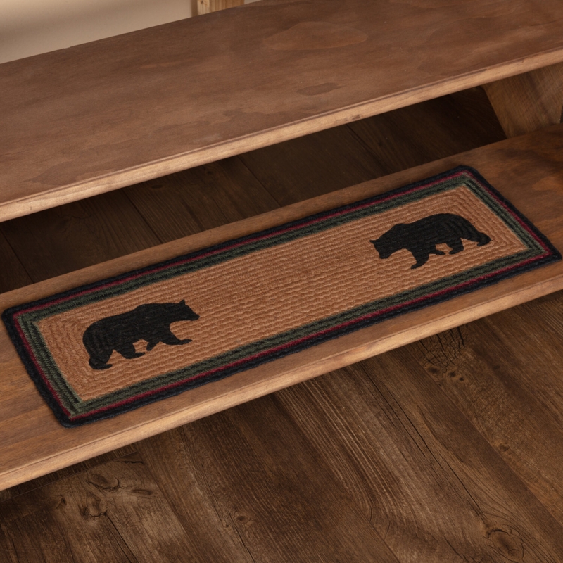 Stenciled Bear Rustic Stair Tread