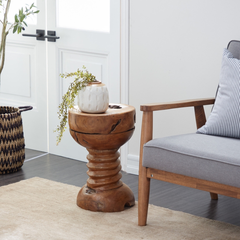 Rustic Teak Accent Table