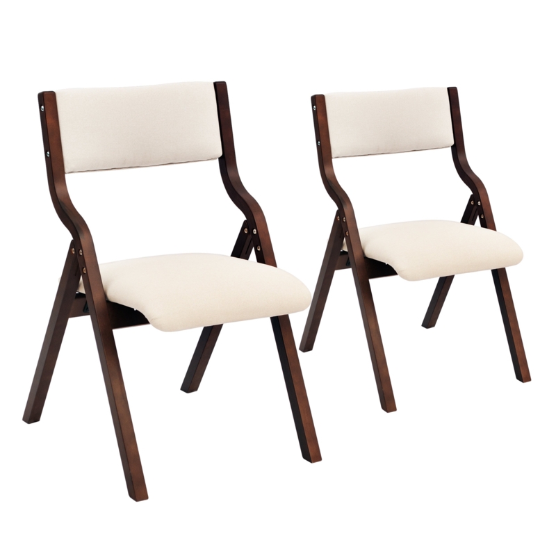 18 Inch Foldable Chairs with Padded Seats (Set of 2)