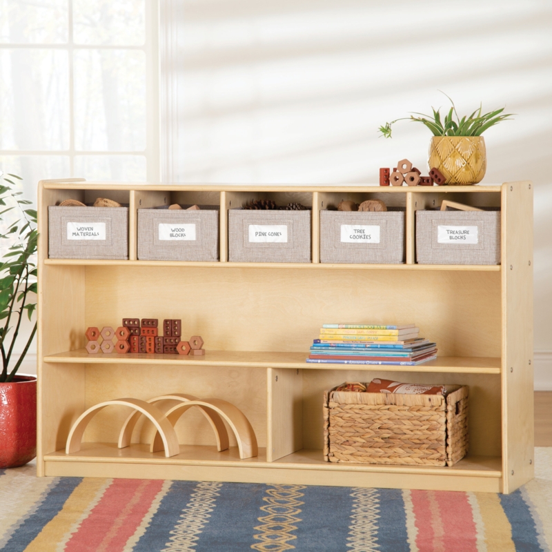5-Bin Storage Unit with Shelves