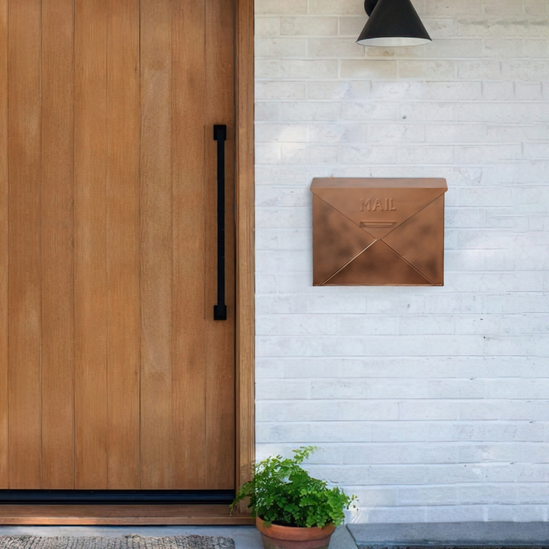 Envelope-Inspired Wall-Mounted Mailbox