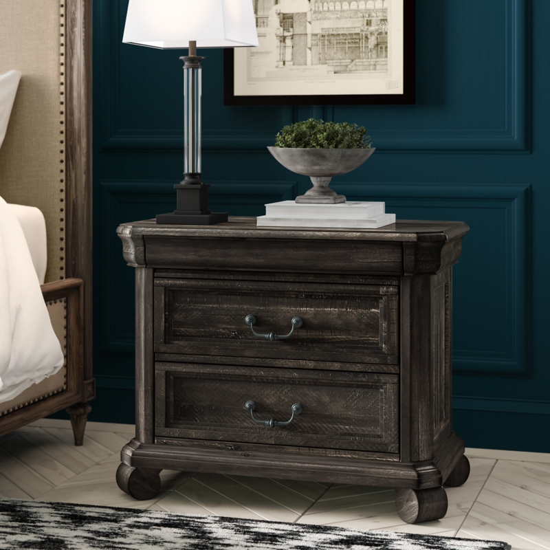 Rustic Three-Drawer Nightstand
