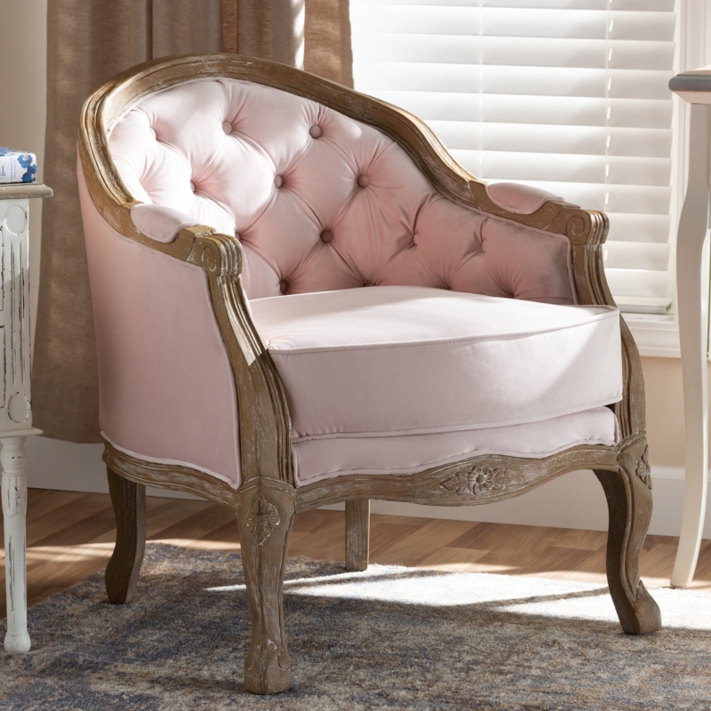 Vintage Velvet Upholstered Armchair