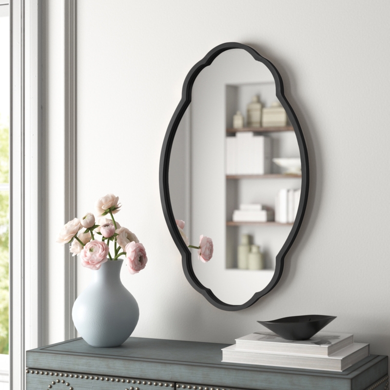 Oval Scalloped Edge Accent Mirror