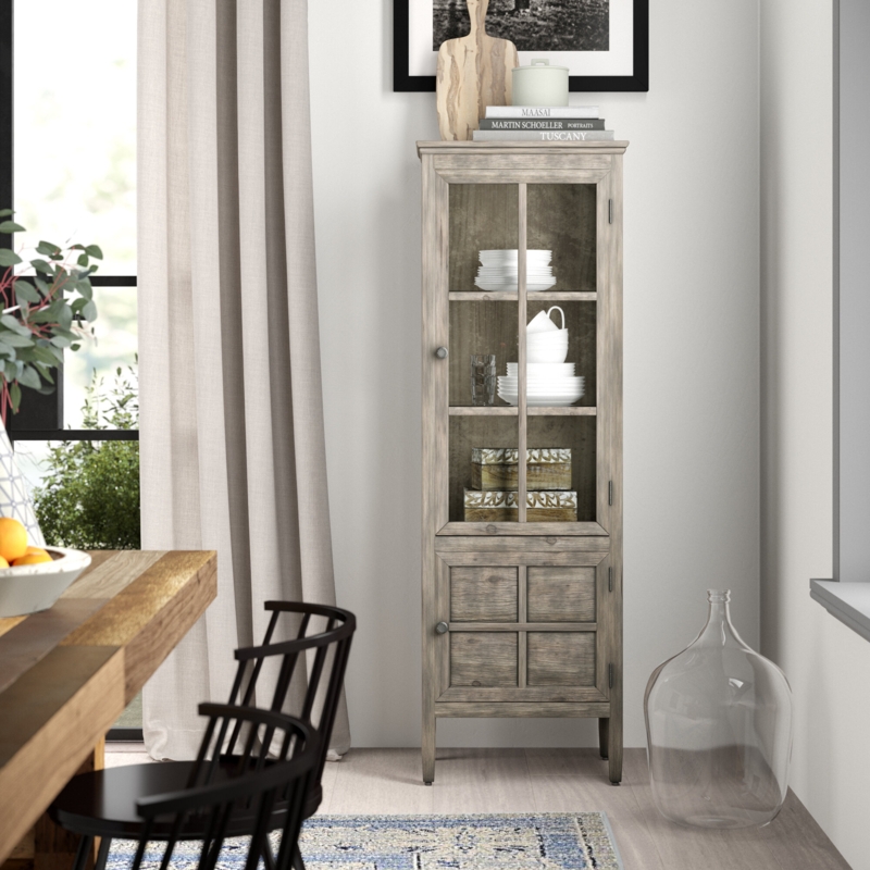 Corner Curio Cabinet with Glass Doors