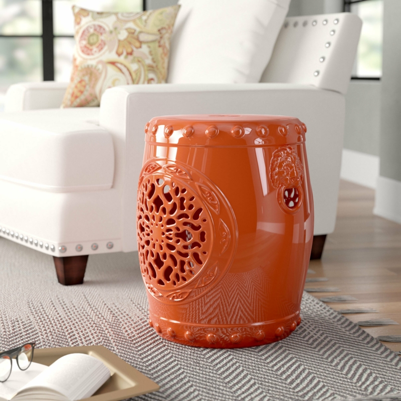 Ceramic Lion Head Ring Stool
