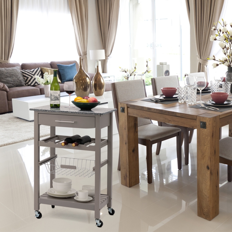 Efficient Marble Top Kitchen Cart
