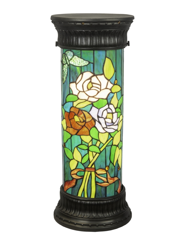 Floral Garden Column Tiffany Accent Lamp