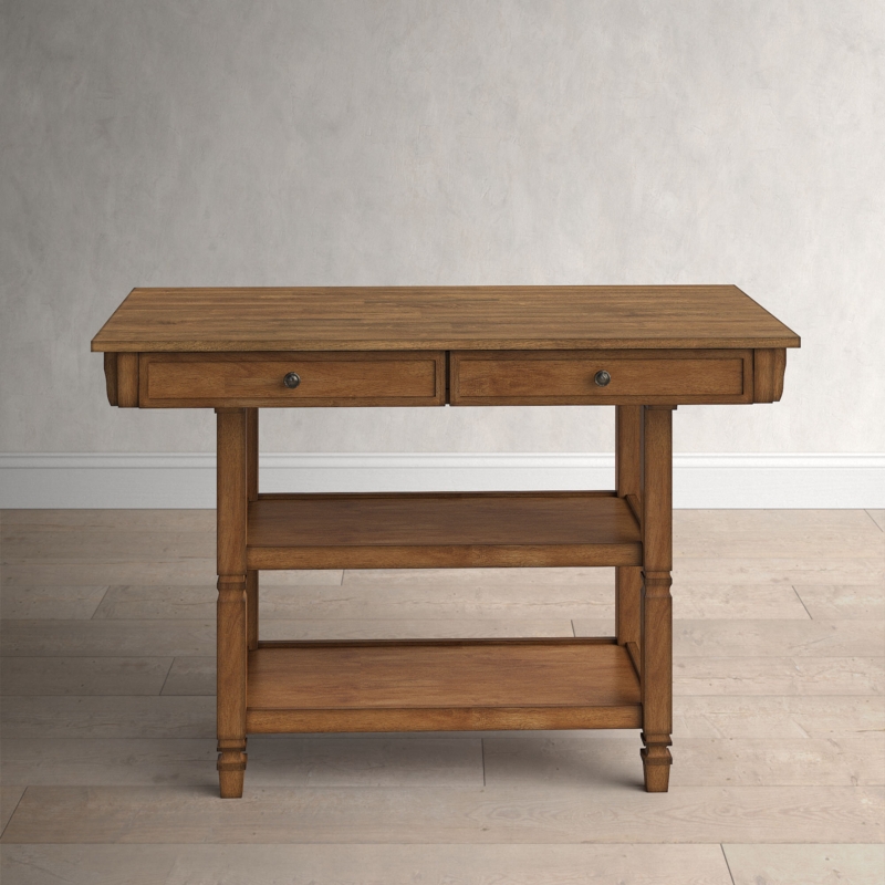 Kitchen Island with Storage and Oak Countertop