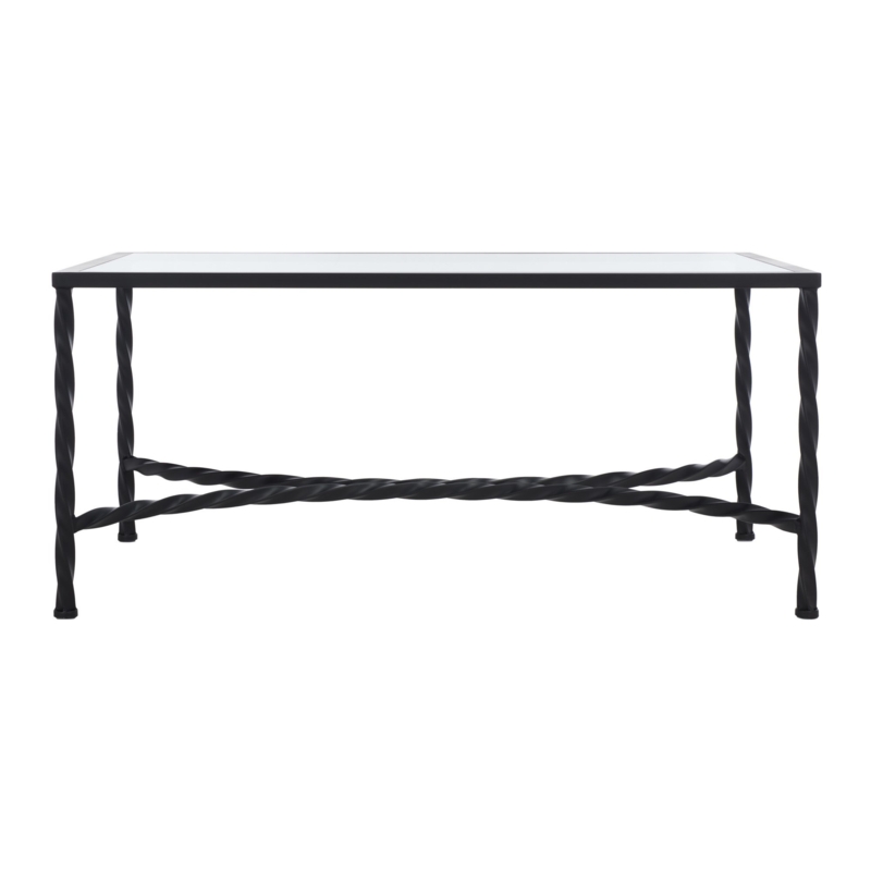 Elegant Metal Coffee Table with Glass Top