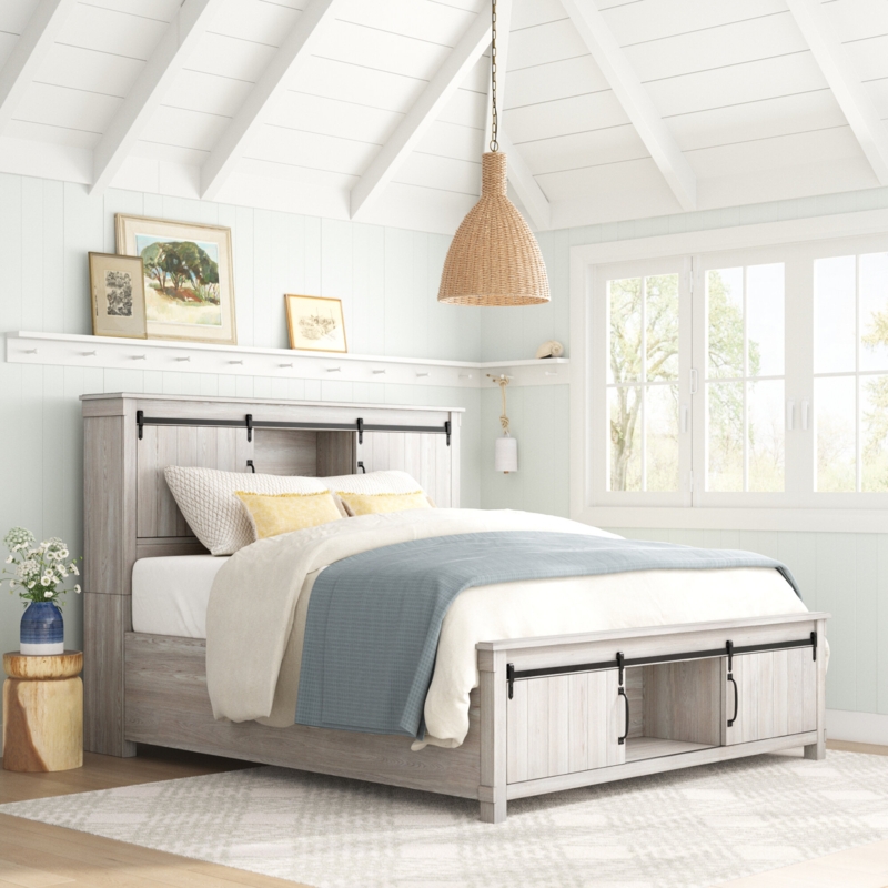 Coastal Farmhouse Storage Bed