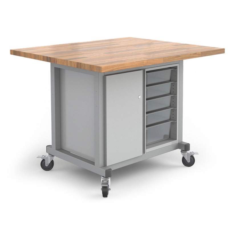 Mini Butcher Block Table with Storage